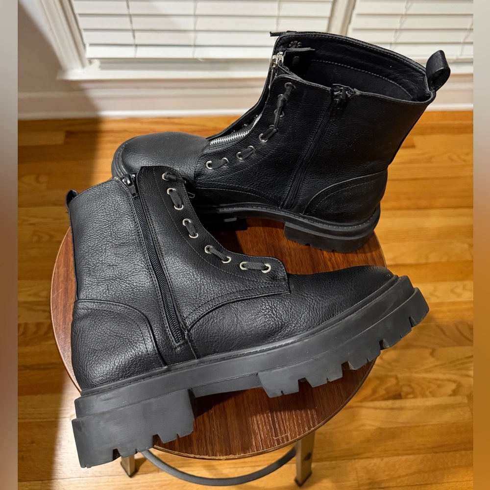 Dolce Vita Black Flander Laced Zippered Leather Combat Boots! Size 10! π€π€ - Picture 5 of 8
